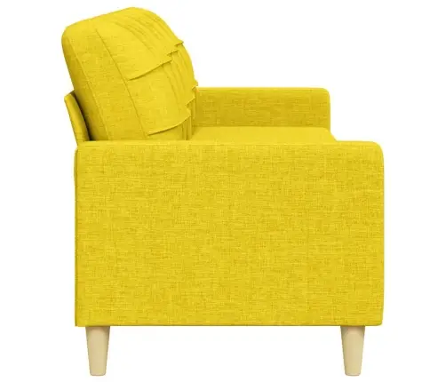 Trīsvietīgs Dīvāns, Gaiši Dzeltens Audums, 210 Cm Vidaxl