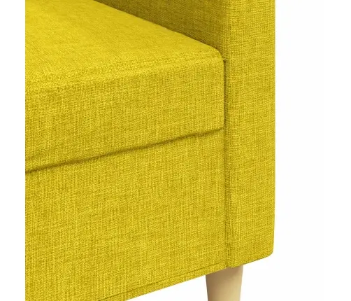 Trīsvietīgs Dīvāns, Gaiši Dzeltens Audums, 210 Cm Vidaxl