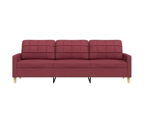 Trīsvietīgs Dīvāns, Vīnsarkans Audums, 210 Cm Vidaxl