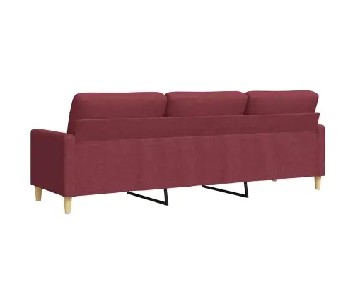 Trīsvietīgs Dīvāns, Vīnsarkans Audums, 210 Cm Vidaxl