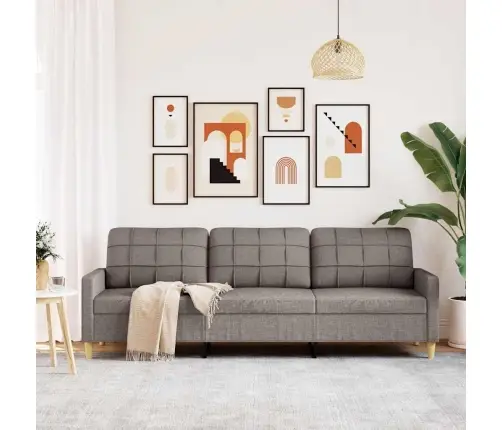 Trīsvietīgs Dīvāns, Pelēkbrūns Audums, 210 Cm Vidaxl