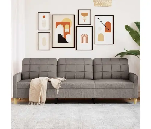 Trīsvietīgs Dīvāns, Pelēkbrūns Audums, 210 Cm Vidaxl