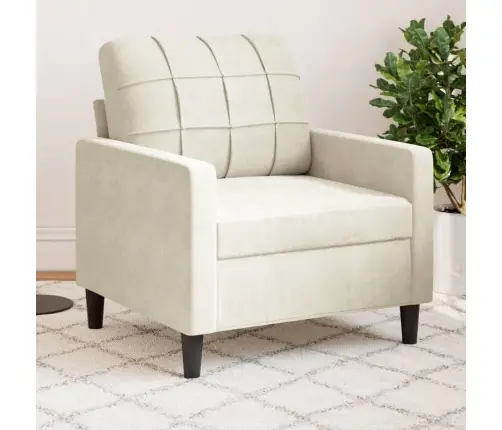 Atpūtas Krēsls, Krēmkrāsas, 60 Cm, Samts Vidaxl