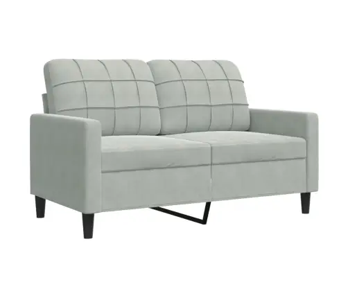 Divvietīgs Dīvāns, Gaiši Pelēks, 120 Cm, Samts Vidaxl