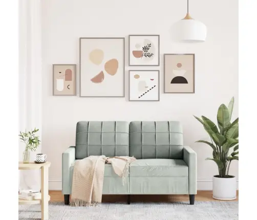 Divvietīgs Dīvāns, Gaiši Pelēks, 120 Cm, Samts Vidaxl