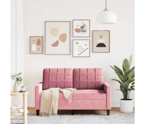 Divvietīgs Dīvāns, Rozā, 120 Cm, Samts Vidaxl