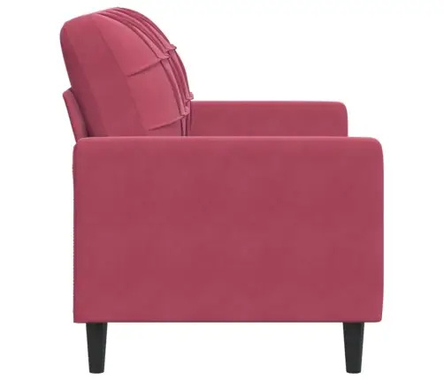 Divvietīgs Dīvāns, Vīnsarkans, 120 Cm, Samts Vidaxl