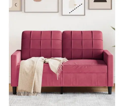 Divvietīgs Dīvāns, Vīnsarkans, 120 Cm, Samts Vidaxl