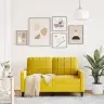 Divvietīgs Dīvāns, Dzeltens, 120 Cm, Samts Vidaxl