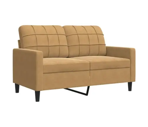 Dvivietė Sofa, Rudos Spalvos, 120cm Aksomas