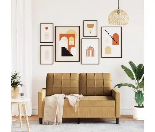 Dvivietė Sofa, Rudos Spalvos, 120cm Aksomas