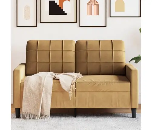 Dvivietė Sofa, Rudos Spalvos, 120cm Aksomas