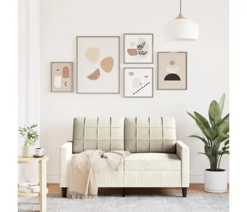Divvietīgs Dīvāns, Krēmkrāsas, 120 Cm, Samts Vidaxl