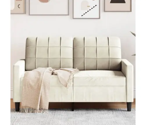 Divvietīgs Dīvāns, Krēmkrāsas, 120 Cm, Samts Vidaxl