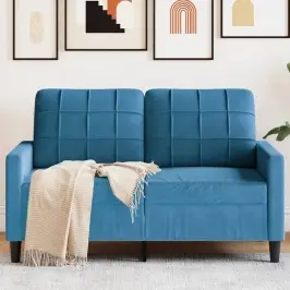 Divvietīgs Dīvāns, Zils, 120 Cm, Samts Vidaxl