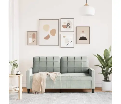 Divvietīgs Dīvāns, Gaiši Pelēks, 140 Cm, Samts Vidaxl