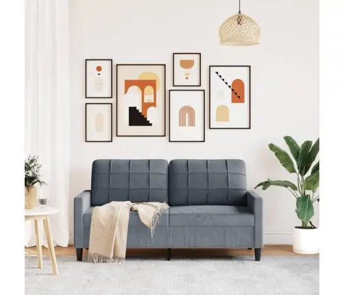 Divvietīgs Dīvāns, Tumši Pelēks, 140 Cm, Samts Vidaxl