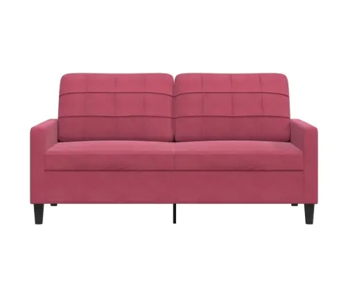Divvietīgs Dīvāns, Vīnsarkans Samts, 140 Cm Vidaxl