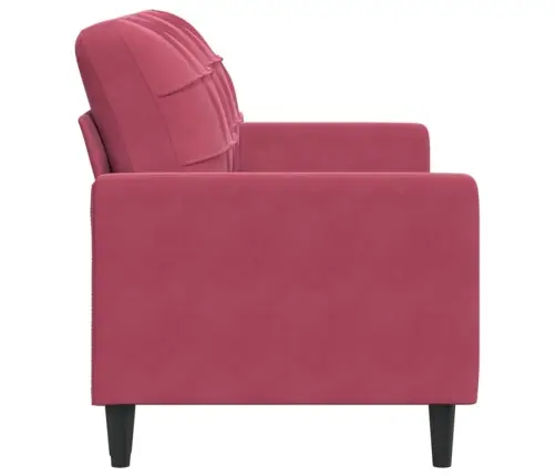 Divvietīgs Dīvāns, Vīnsarkans Samts, 140 Cm Vidaxl