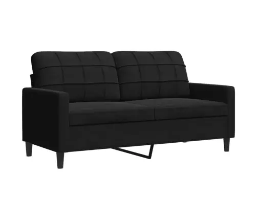 Dvivietė Sofa, Juodos Spalvos, 140cm Aksomas