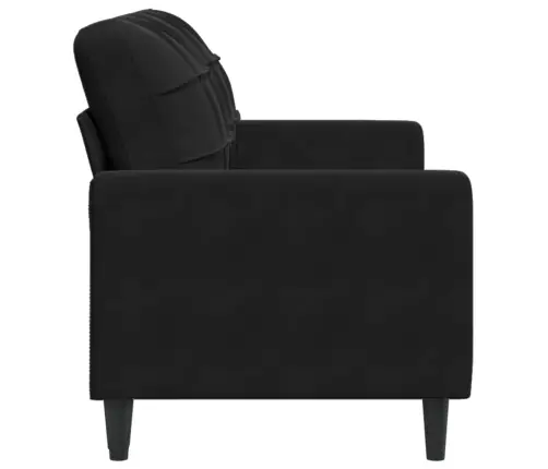 Dvivietė Sofa, Juodos Spalvos, 140cm Aksomas