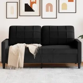 Divvietīgs Dīvāns, Melns, 140 Cm, Samts Vidaxl