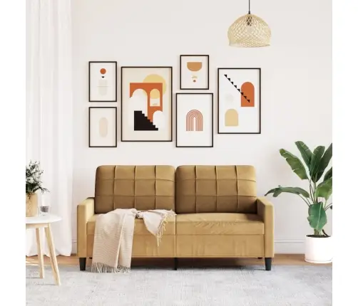 Divvietīgs Dīvāns, Brūns, 140 Cm, Samts Vidaxl