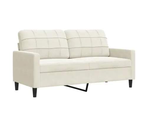 Divvietīgs Dīvāns, Krēmkrāsas, 140 Cm, Samts Vidaxl Divvietīgs Dīvāns, Krēmkrāsas, 140 Cm, Samts Vidaxl