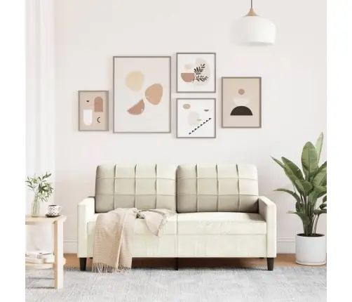Divvietīgs Dīvāns, Krēmkrāsas, 140 Cm, Samts Vidaxl Divvietīgs Dīvāns, Krēmkrāsas, 140 Cm, Samts Vidaxl