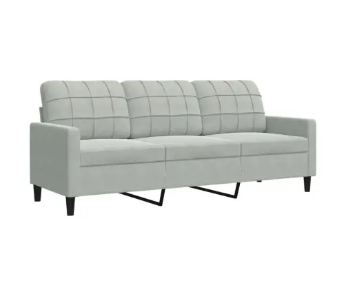 Trivietė Sofa, Šviesiai Pilkos Spalvos, 180cm Aksomas