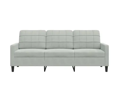 Trivietė Sofa, Šviesiai Pilkos Spalvos, 180cm Aksomas