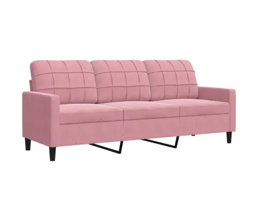 Trivietė Sofa, Rožinės Spalvos, 180cm Aksomas