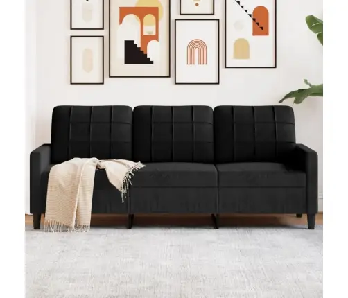 3-Kohaline Diivan, Must, 180 cm Samet