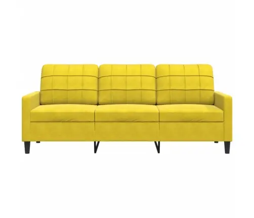 Trivietė Sofa, Geltonos Spalvos, 180cm Aksomas