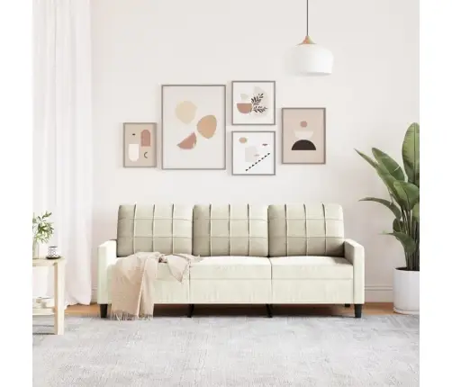 Trīsvietīgs Dīvāns, Krēmkrāsas, 180 Cm, Samts Vidaxl