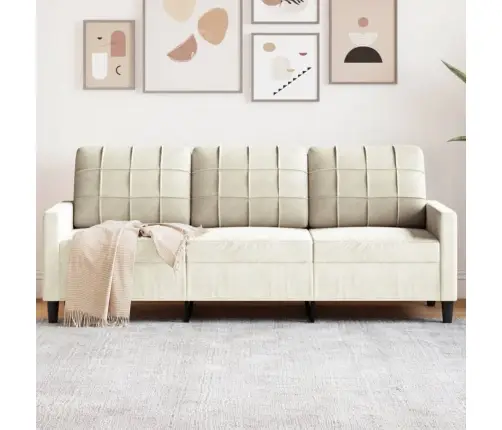 Trīsvietīgs Dīvāns, Krēmkrāsas, 180 Cm, Samts Vidaxl
