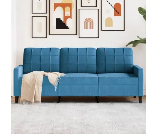 Trīsvietīgs Dīvāns, Zils, 180 Cm, Samts Vidaxl
