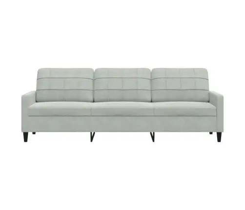 Trīsvietīgs Dīvāns, Gaiši Pelēks, 210 Cm, Samts Vidaxl