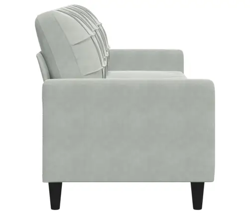 Trīsvietīgs Dīvāns, Gaiši Pelēks, 210 Cm, Samts Vidaxl