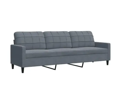 Trivietė Sofa, Tamsiai Pilkos Spalvos, 210cm Aksomas