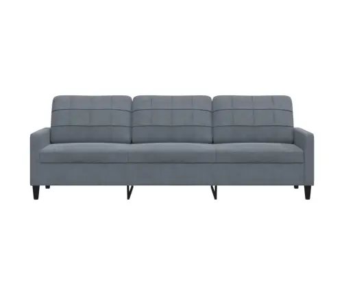 Trivietė Sofa, Tamsiai Pilkos Spalvos, 210cm Aksomas