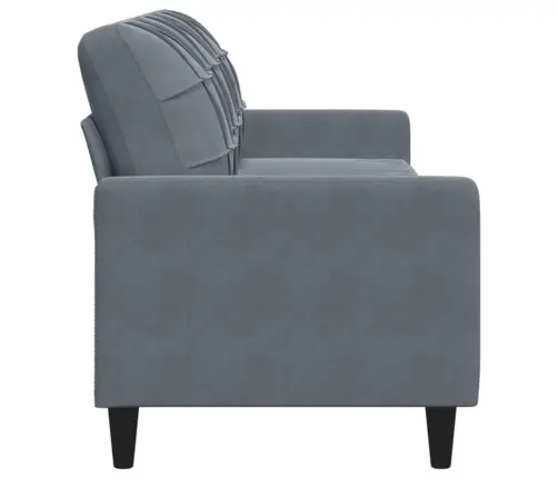 Trivietė Sofa, Tamsiai Pilkos Spalvos, 210cm Aksomas