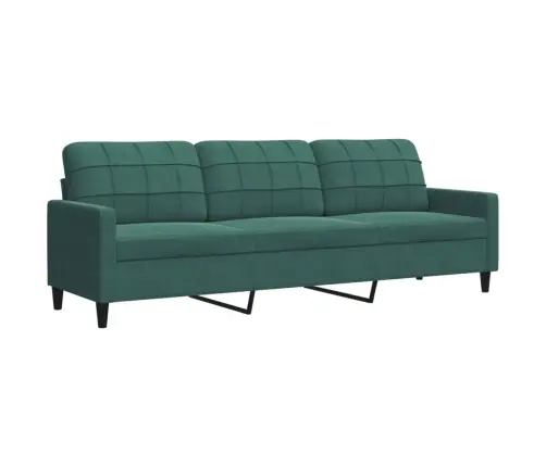 Trivietė Sofa, Tamsiai Žalios Spalvos, 210cm Aksomas