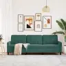 Trivietė Sofa, Tamsiai Žalios Spalvos, 210cm Aksomas