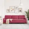 Trivietė Sofa, Raudonojo Vyno Spalvos, 210cm Aksomas