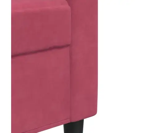 Trivietė Sofa, Raudonojo Vyno Spalvos, 210cm Aksomas