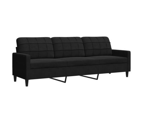 Trivietė Sofa, Juodos Spalvos, 210cm Aksomas