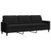 Trivietė Sofa, Juodos Spalvos, 210cm Aksomas