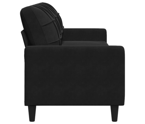 Trivietė Sofa, Juodos Spalvos, 210cm Aksomas