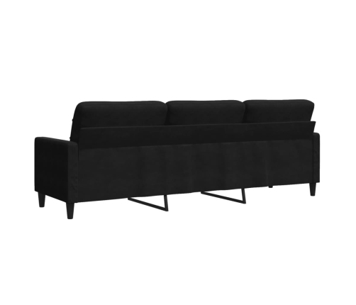 Trivietė Sofa, Juodos Spalvos, 210cm Aksomas
